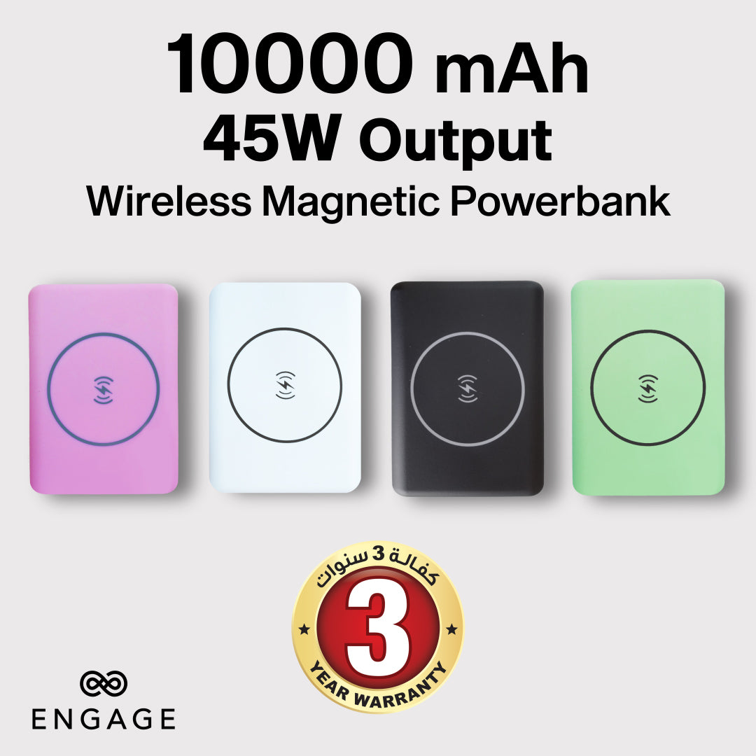 Engage Ultra Compact 10000mAh Wireless Power Bank PD 45W Green-4FC3