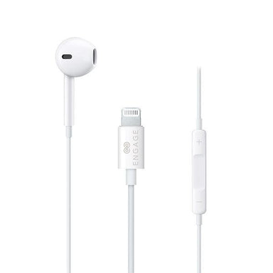Engage MFI Apple Lightning Wired Mono Earphone White - Future Store