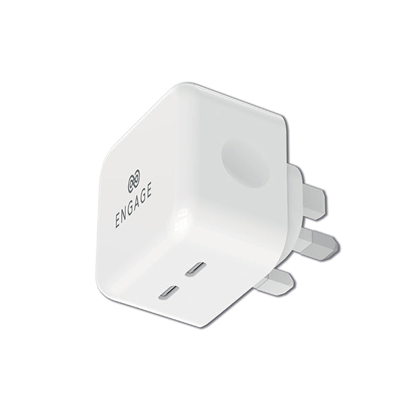 Engage Dual USB-C Port 35W Home Charger/Adapter White-BTB8
