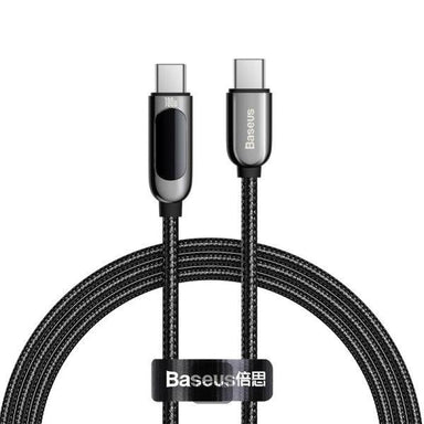 Baseus Display Fast Charging Data Cable Type-C to Type-C 100W 1M Black - Future Store