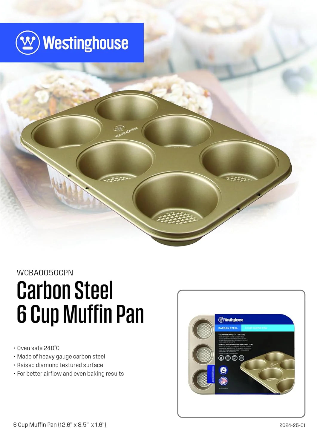 WESTINGHOUSE-6 Cup Muffin Pan.