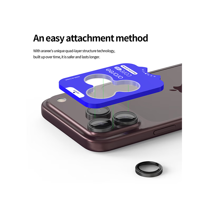 Araree Core Camera Matel Ring 1 Pcs Camera Lens Protector For Iphone 18 Pro Max/Iphone 18 Pro -Clear