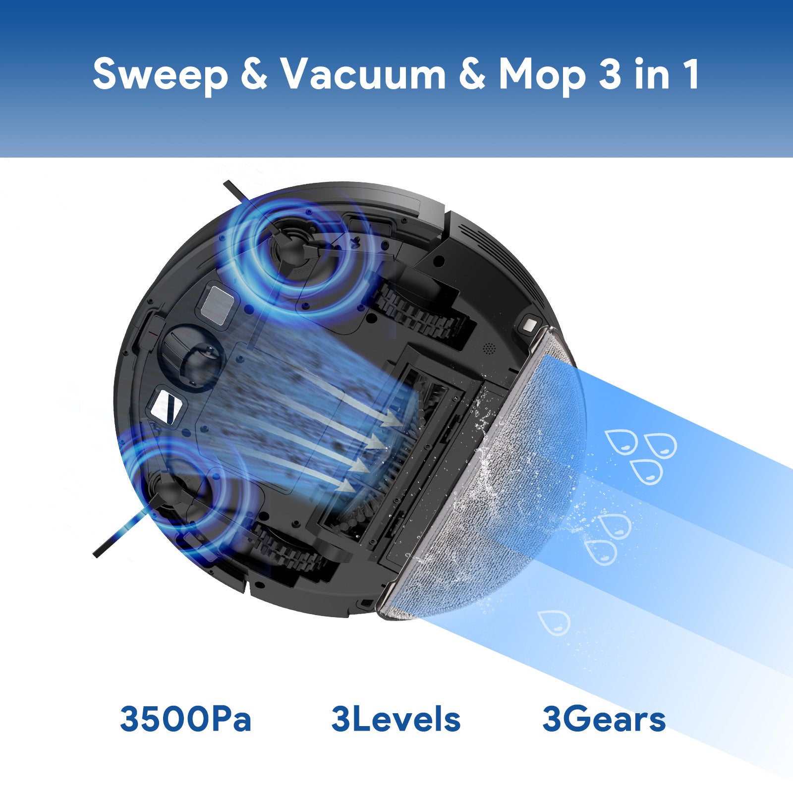 BG950 Max Robot Vaccumm Cleaner(3L/3200Mah/3000Pa)