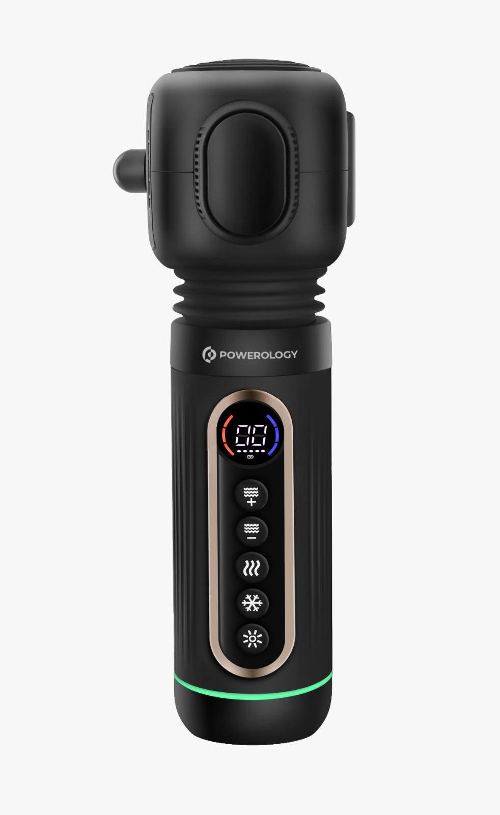 Powerology FlexForce Cordless Electric Muscle Massager with High-Intensity Vibration - Black