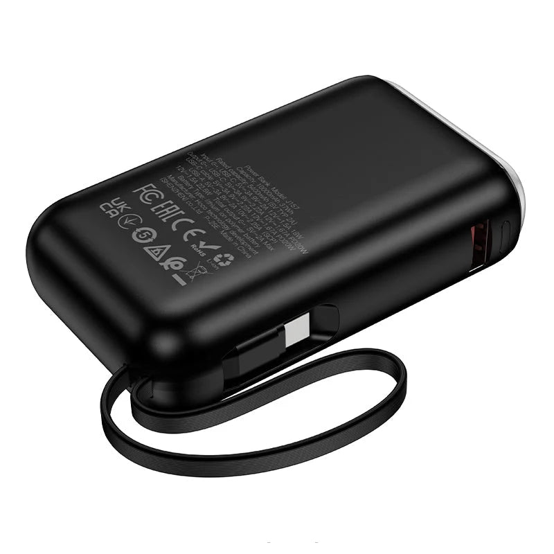 Hoco J157 Leader 22.5W+Pd20W 10000Mah Power Bank With Cable - Black