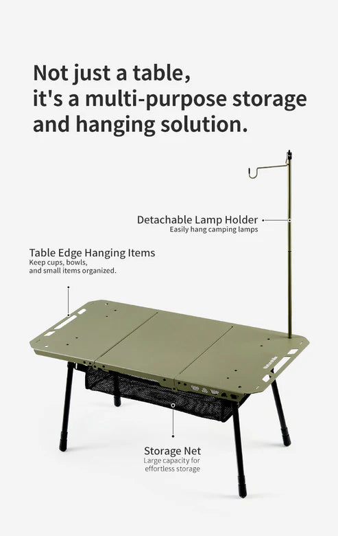 Naturehike Simple Star H02 Tactical Table - Green (80×40×36-54)