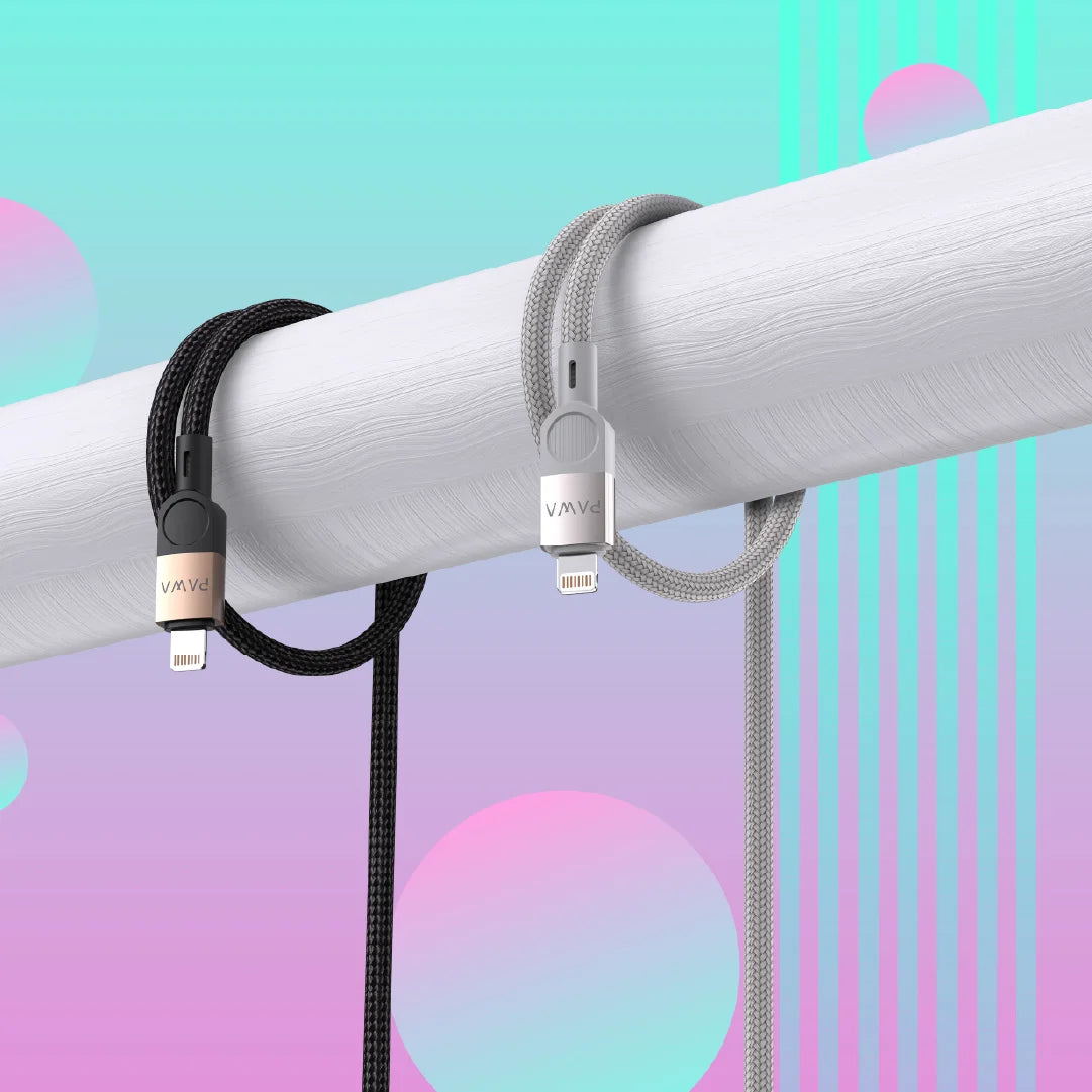 Pawa Levin  USB-A To Lightning Braided Cable 1.2M - Grey Titanium