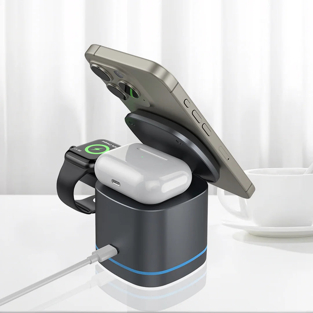 Pawa Cube 3IN1 Magentic Multi-Charger with Atmospheric Light