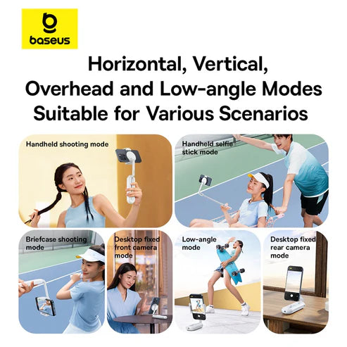 Baseus TechShot Dual-Support Phone Selfie Stick - Moon White