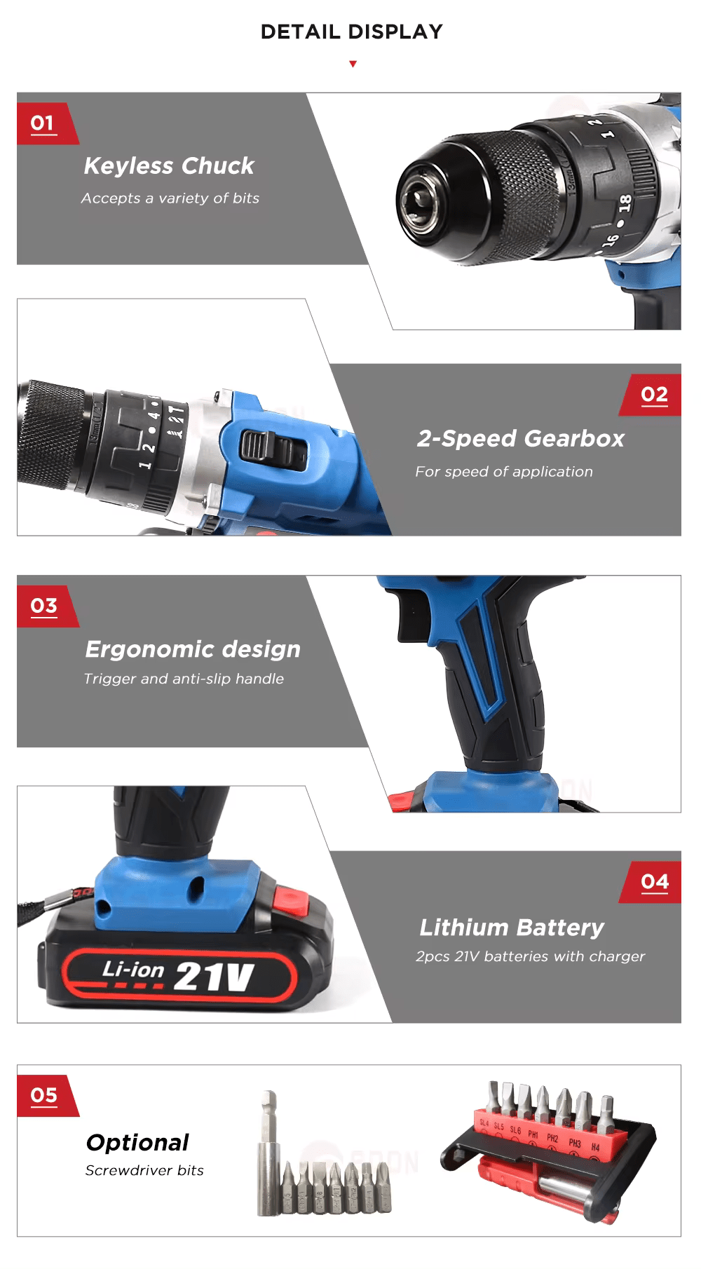 Edon 21V Cordless Drill