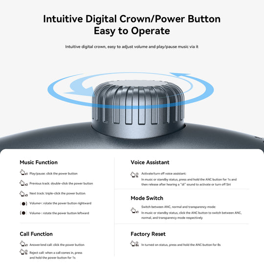 JoyRoom J-Head Series JR-JH1 Hybrid ANC Wireless Headphones-Black