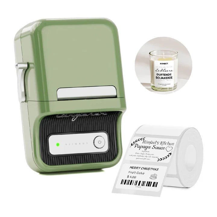 NIIMBOT B21 Portable Thermal Label Printer (Green)
