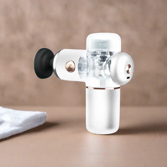 XPOWER Tiny Massage Gun with 4 Massage Head - White