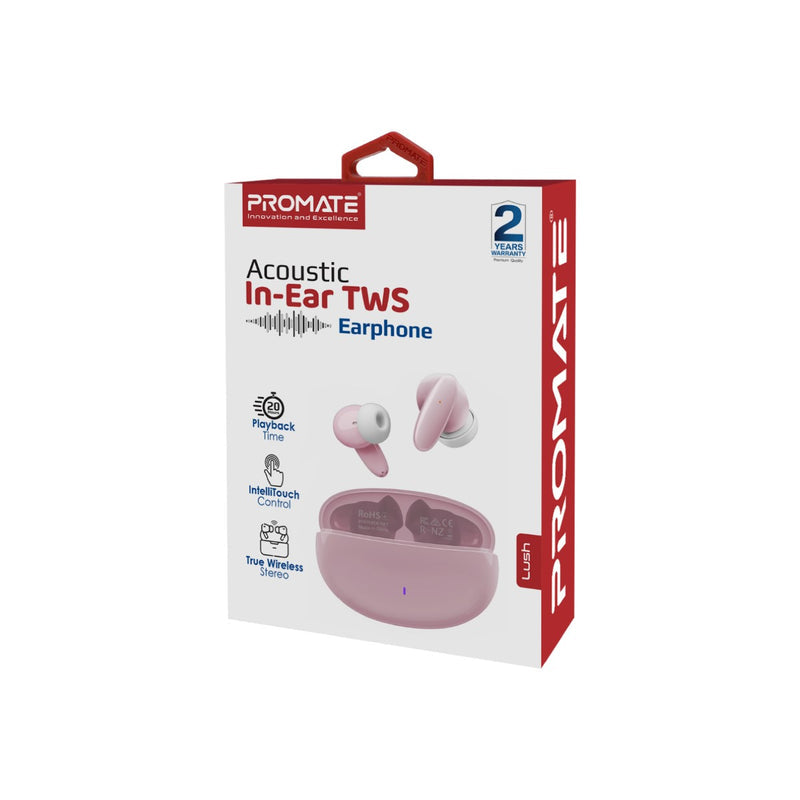 Promate Acoustic TWS Earphones - Pink - TJRVFES