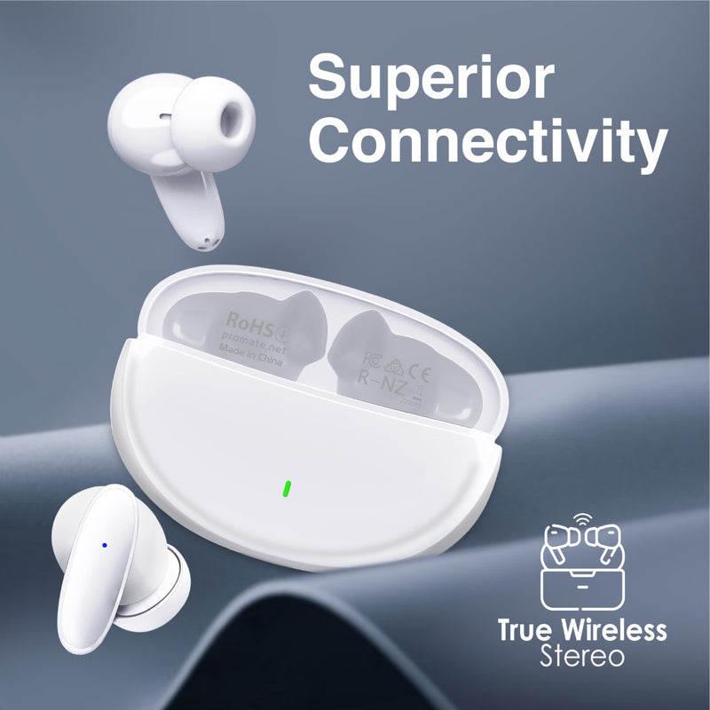 PROMATE ACOUSTIC TWS Earphone - White - TJR5S4B
