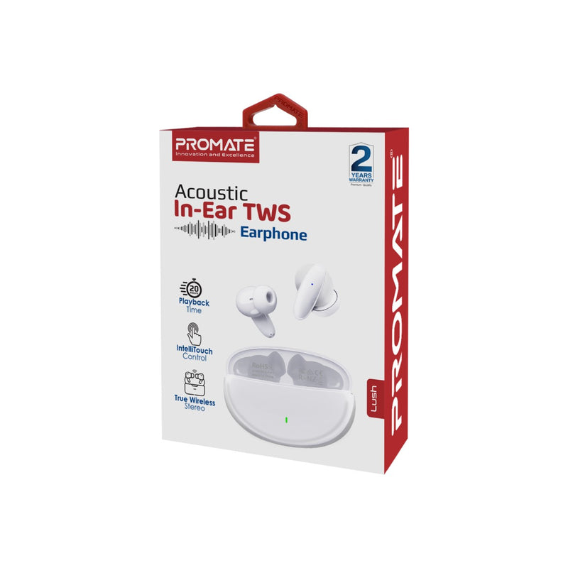 PROMATE ACOUSTIC TWS Earphone - White - TJR5S4B