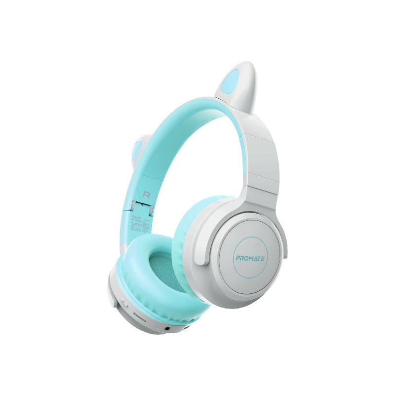 Promate Panda KidSafe Wireless Kids Headset - Aqua - TJR8V0S