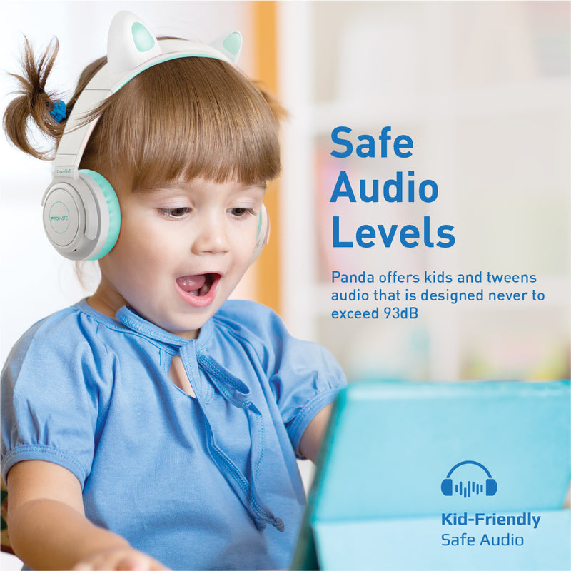 Promate Panda KidSafe Wireless Kids Headset - Aqua - TJR8V0S