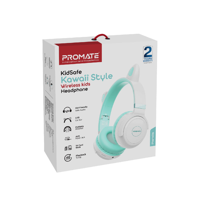 Pramate Panda Kidsafe Wireless Kids Headset - Aqua - TJR8V0S