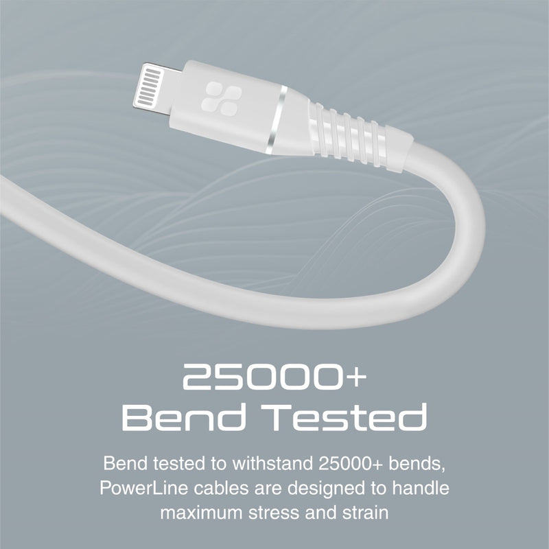 PROMATE Powerline -CI120 20W USB -C إلى كابل موصل البرق - أبيض - TJR59XJ