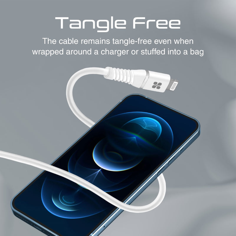 PROMATE Powerline -CI120 20W USB -C إلى كابل موصل البرق - أبيض - TJR59XJ
