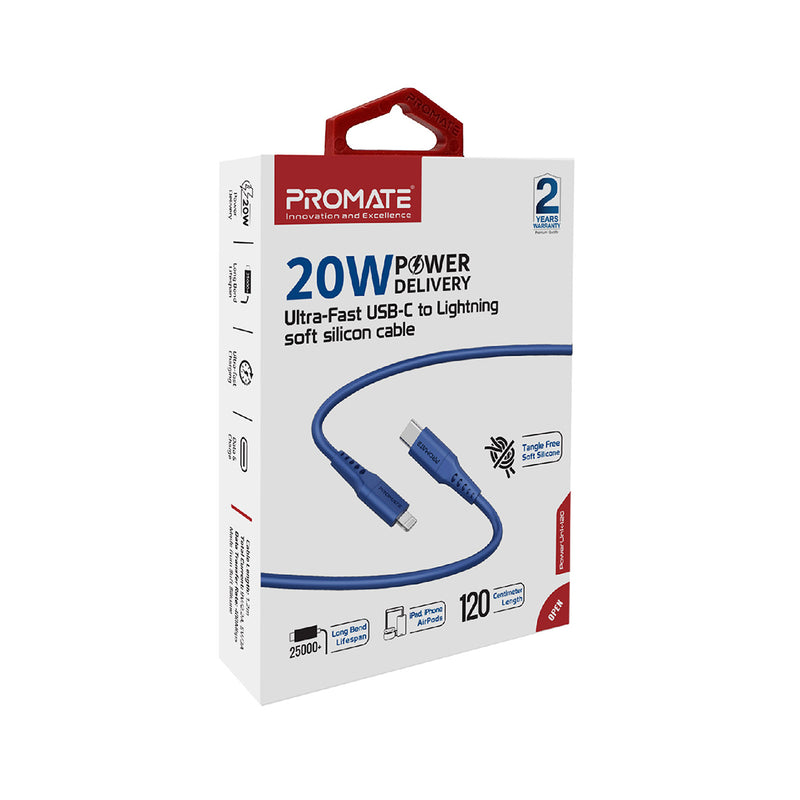 PROMATE POWERLINK -120 20W شحن سريع كابل البرق - الأزرق - TJRGB35
