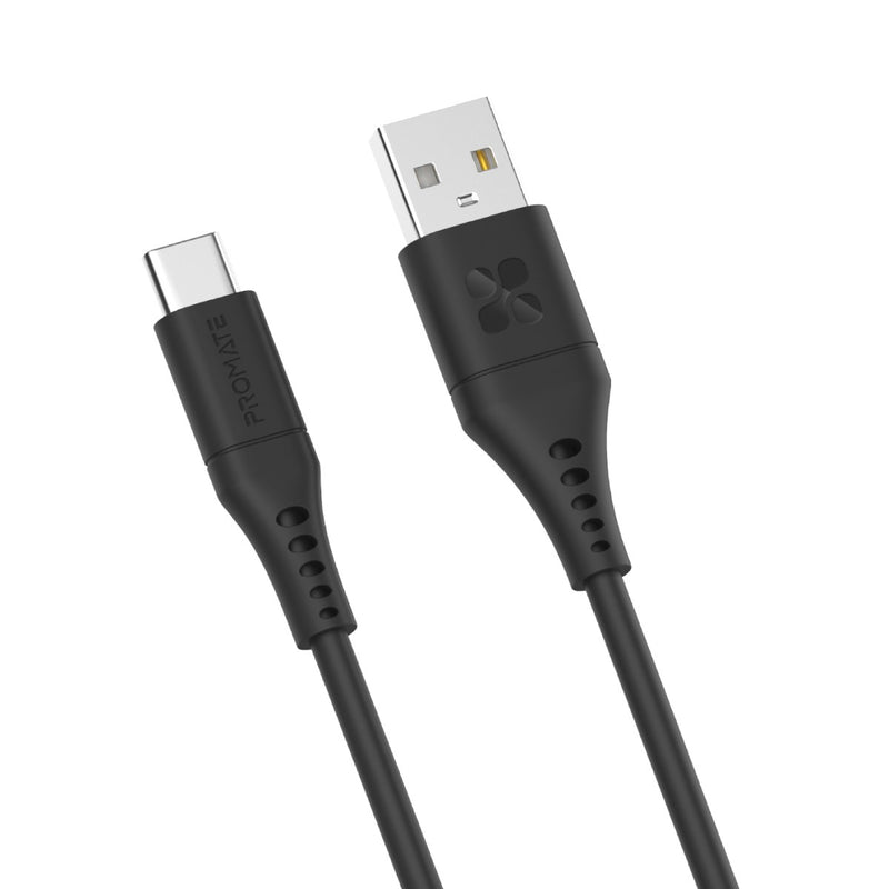 Promate PowerLink-AC200 Ultra-Fast USB-A to USB-C Cable - Black - TJRTSCE