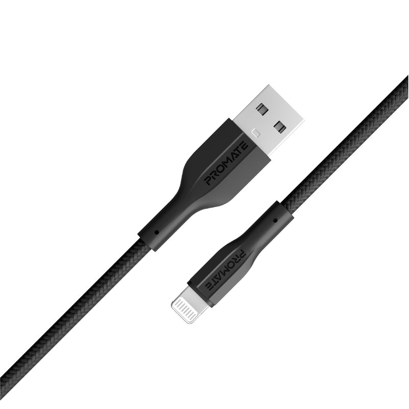 Promate xCord-Ai High Tensile Data & Charge Cable for Apple - Black - TJR9LZ7