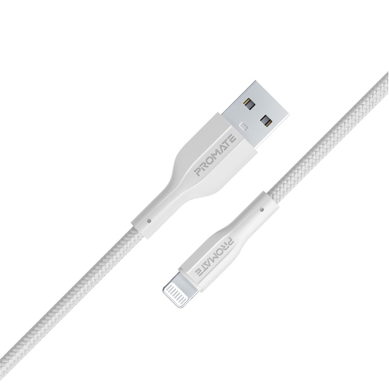 Promate xCord-Ai High Tensile Data & Charge Cable for Apple - White - TJRP7NK