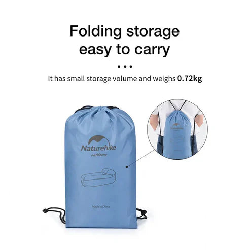 Naturehike Double Pillow Lazy Inflatable Sofa  - Blue (180*70*52)