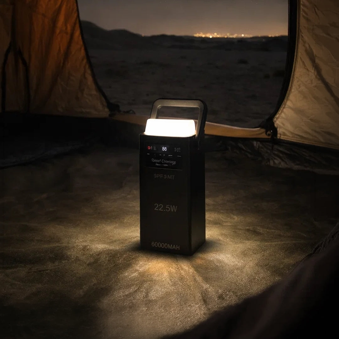 Preom 60000Mah Power Bank With Light And 4 Built-In Cables (7393196810210)