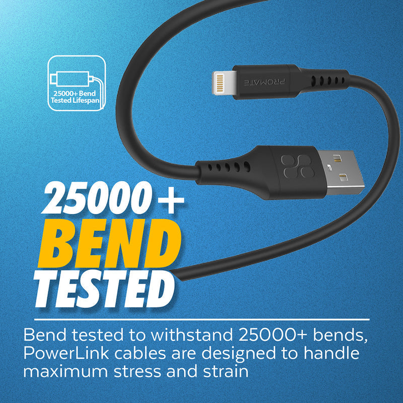 Pwertlink-AI120 UNTRA-FAST USB-A إلى كابل البرق-الأسود-TJRV4TQ