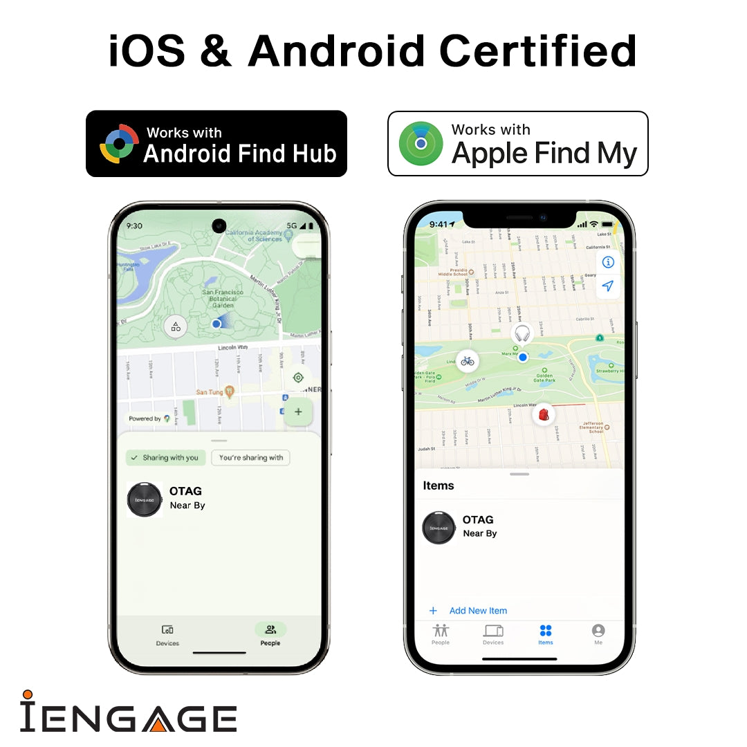 iEngage F8 Dual System Bluetooth Tracker ( Apple / Google Compatible)(Black)