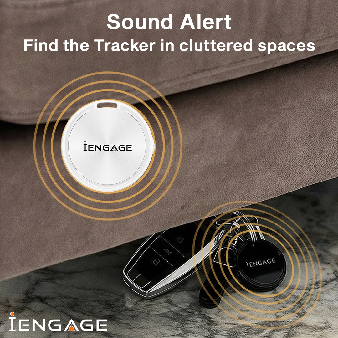 iEngage F8 Dual System Bluetooth Tracker ( Apple / Google Compatible) (White)