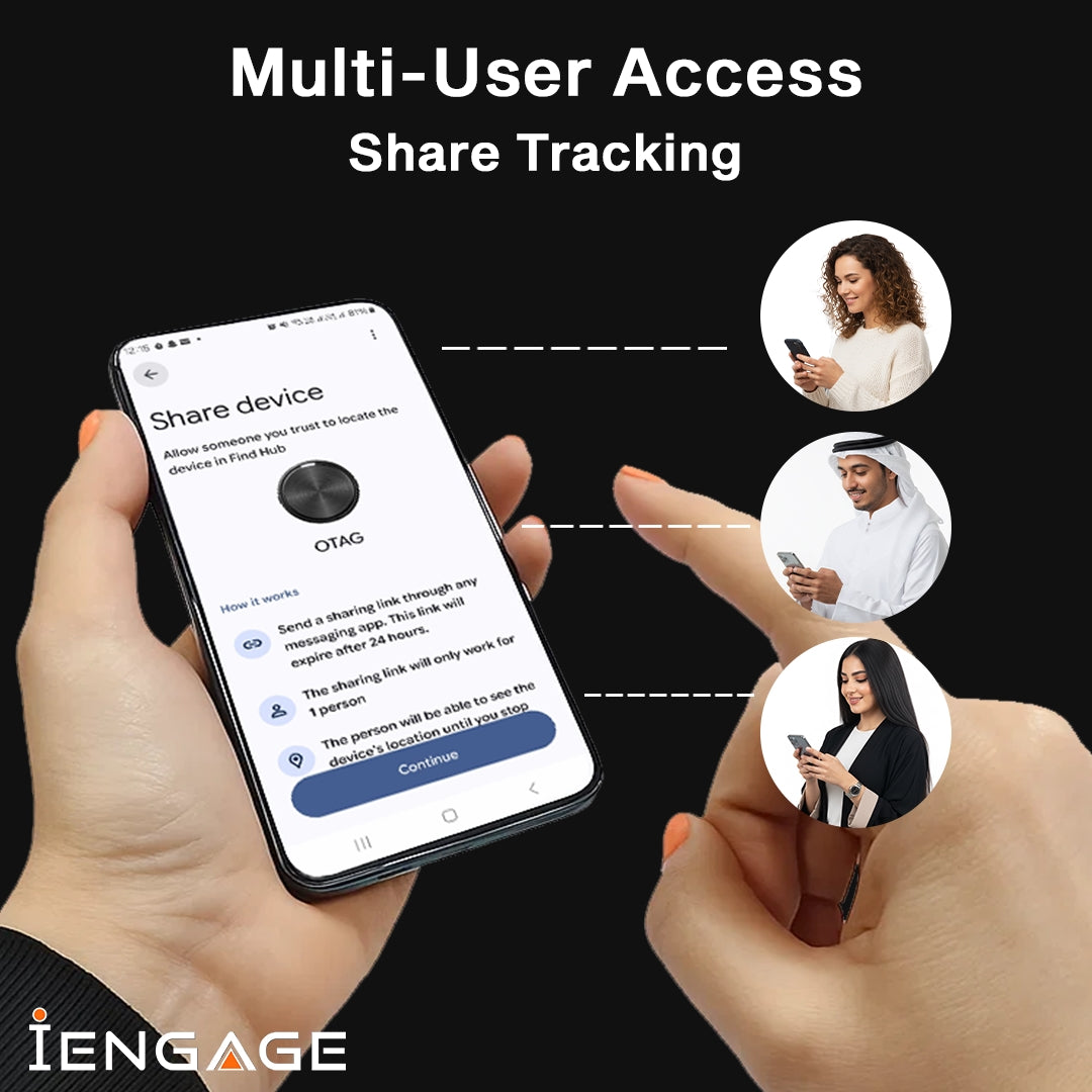 iEngage F8 Dual System Bluetooth Tracker ( Apple / Google Compatible)(Black)