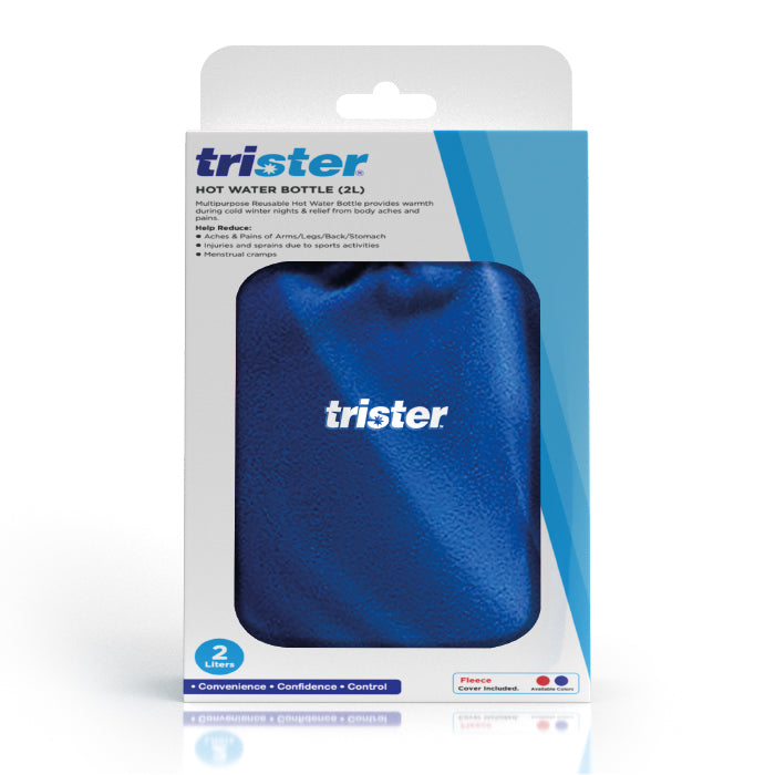 Trister Hot Water Bottle With Cover - 2Ltr (Blue)