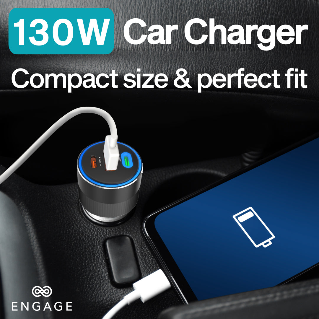 Engage 130W 3 Port Car Charger-X7CS