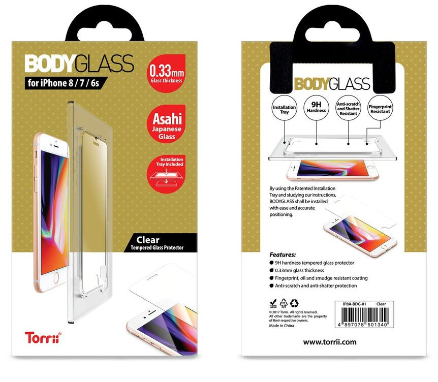 Torrii Bodyglass For Iphone 8 With Fitting Frame - Clear