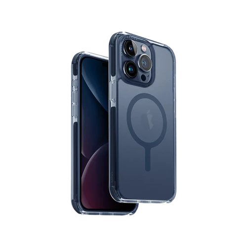 Uniq Hybrid iPhone 15Pro Mag click Charging Case Combat-Smoke Blue