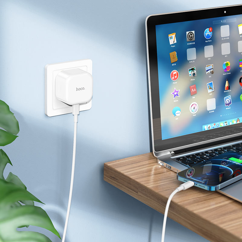 Hoco DC48B Leisure PD20W charger set(C to iP)(UK)- White