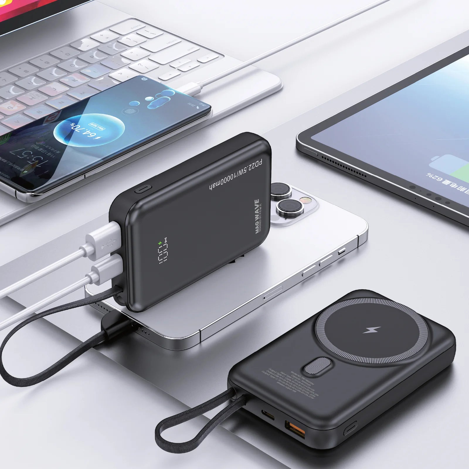 Pawa Magwave Magsafe Powerbank with 10000mah capacity - Black