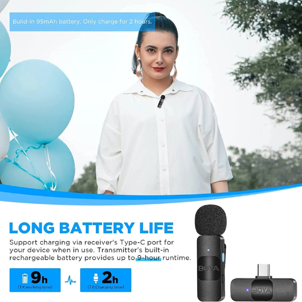 Boya أصغر ميكروفون لاسلكي 2.4 جيجا هرتز لجهاز Type -C - (6974700653245)