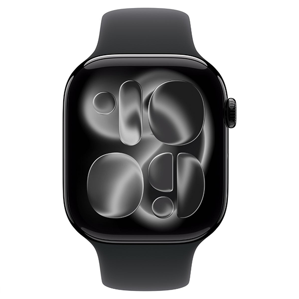 Apple Watch Series 11 GPS 46mm Jet Black Aluminium Case with Black Sport Band - M/L