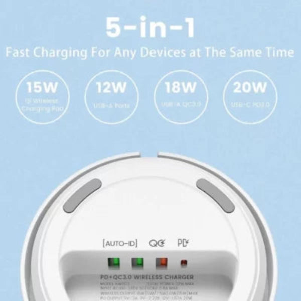 LDNIO 32W Desktop Wireless Charging Station with Fast Charging Aw003