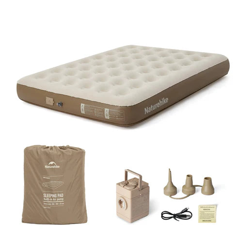 Naturehike (Chenjing) Built-In Pump Inflatable Mattress - Brown Double (200*150*25)