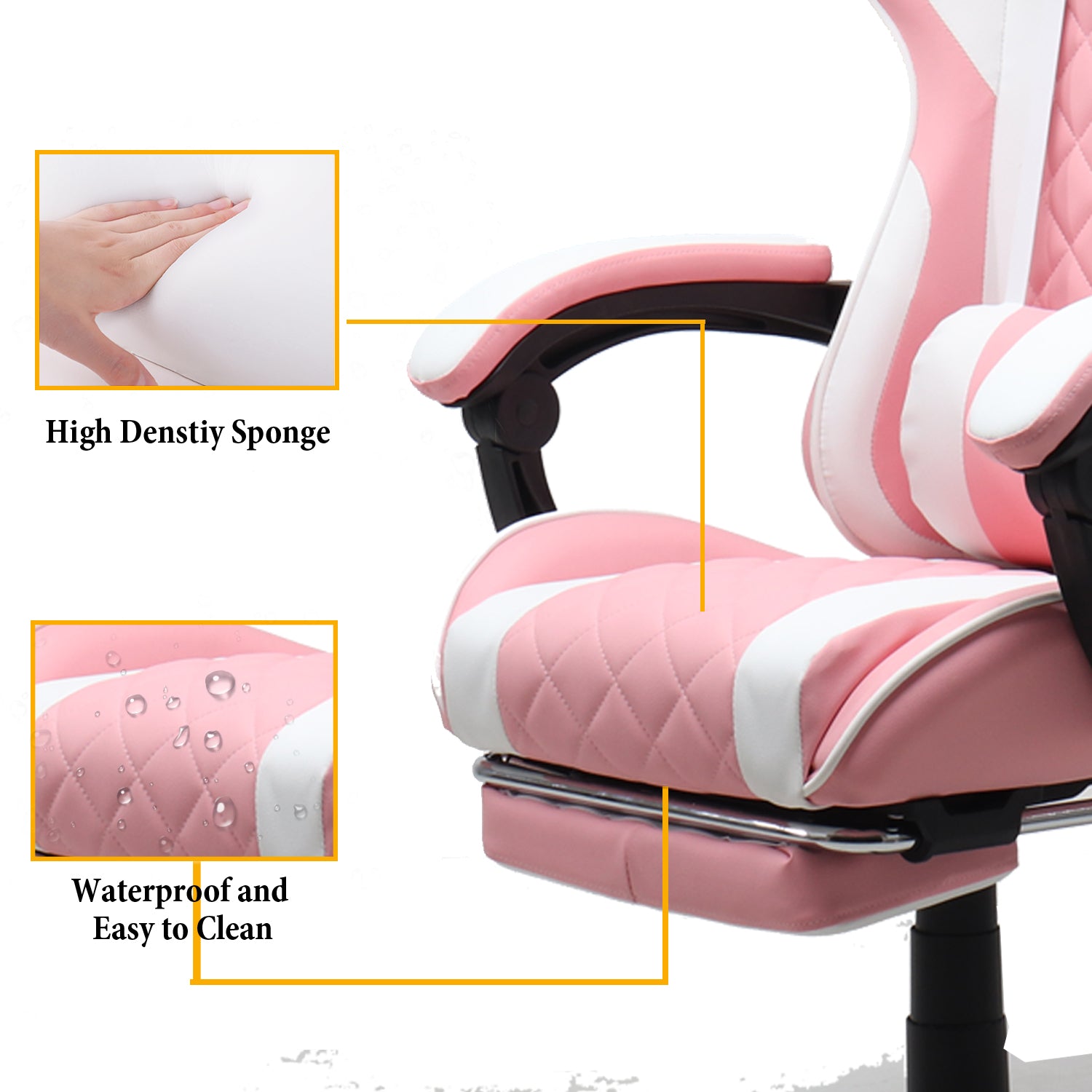 Gamax Gaming Chair Model 1-LT001L مع مسند الذراعين ورسالة مسند للأقدام والاحتفاظ بها