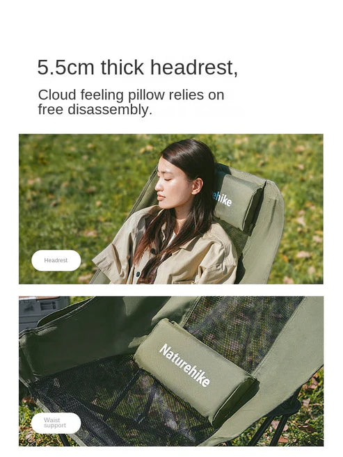 Naturehike Sea Star 002 Push-up High-Back Gauze Moon Chair - Green