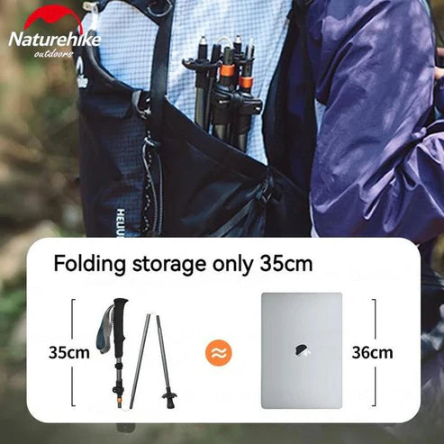 Naturehike Gale ULCarbon- Aluminu- Adjustable Folding  - Deep Space Gray (115-135CM)