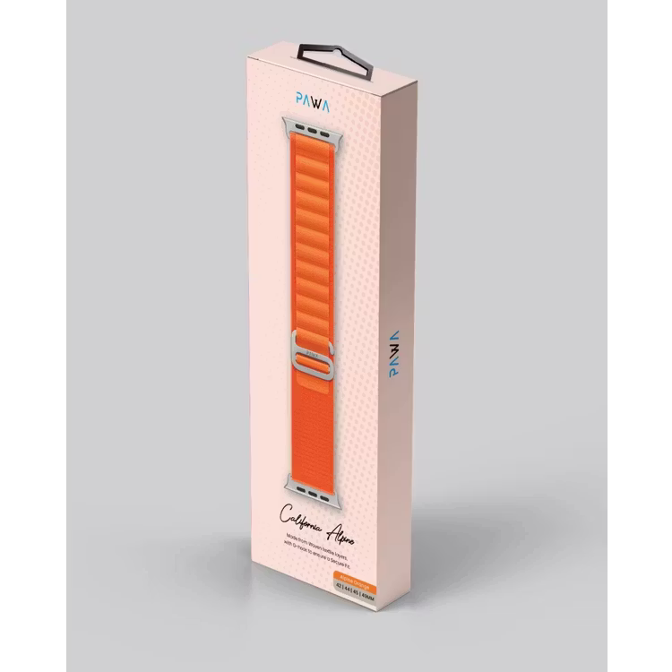 Pawa California Alpine Loop Watch Strap Ultra/Series 8 49/45/44/42MM - Orange/Black