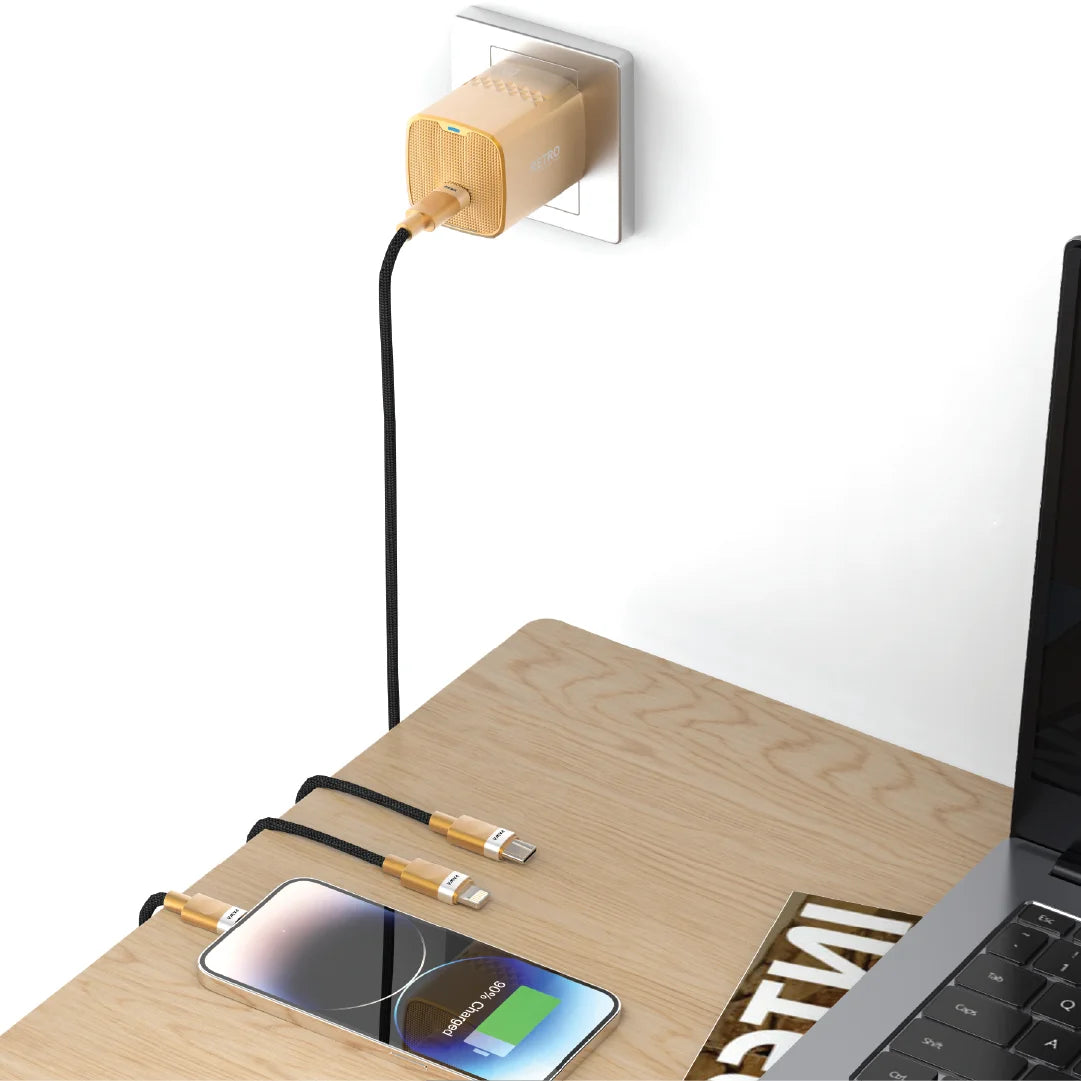 Pawa Retro 25W With Type-C Port Uk Plug - Orange